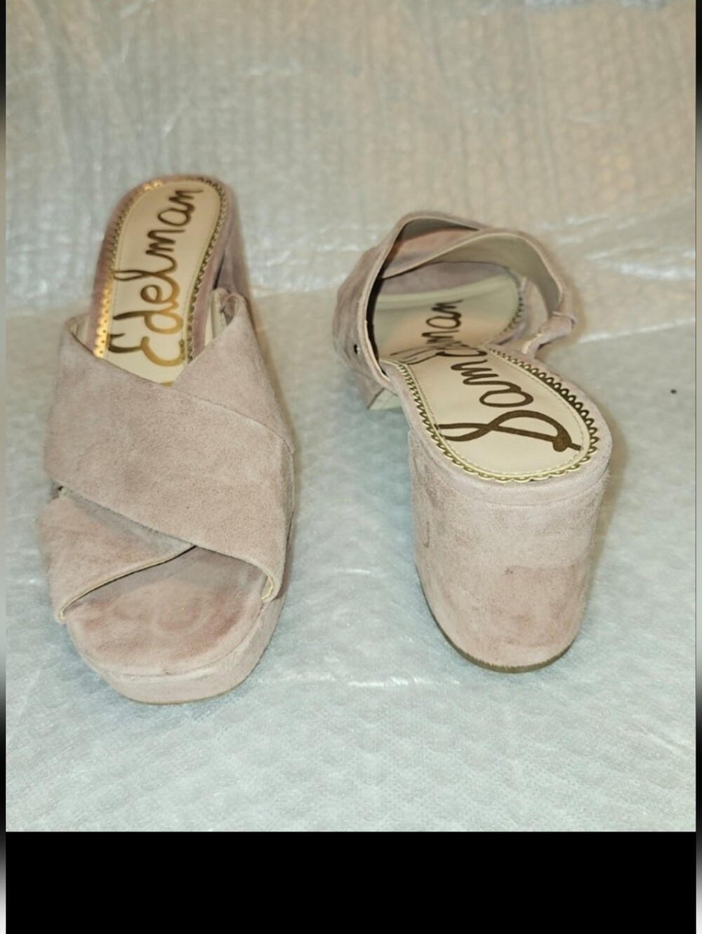 Sam Edelman Jayne Women's Wedge Sandals  Tan  Suede Size 10 Dusty Rose - Picture 7 of 8